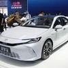Một mẫu xe của Toyota được trưng bày tại Triển lãm ô tô Quảng Châu, Trung Quốc. (Ảnh: Kyodo/TTXVN)