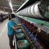 Dây chuyền kéo tơ ở nhà máy của Công ty TNHH HuaLong (huyện Lâm Hà, tỉnh Lâm Đồng). (Ảnh: Vũ Sinh/TTXVN)