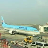 Máy bay của hãng Korean Air tại sân bay quốc tế Kimpo, Hàn Quốc. (Ảnh: Anh Nguyên/TTXVN)