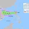 Hướng đi của áp thấp. (Ảnh: Trung tâm Dự báo Khí tượng Thủy văn Quốc gia)