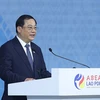 Thủ tướng Lào, Chủ tịch ASEAN 2024 Sonexay Siphandone phát biểu bế mạc Hội nghị Cấp cao Hiệp hội các quốc gia Đông Nam Á (ASEAN) lần thứ 44, 45 và các hội nghị cấp cao liên quan. (Ảnh: Dương Giang/TTXVN)