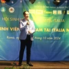 Đại sứ Việt Nam tại Italy Dương Hải Hưng phát biểu tại Festival sinh viên Việt Nam tại Italia 2024. (Ảnh: Thanh Hải/TTXVN)