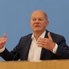 Thủ tướng Đức Olaf Scholz phát biểu tại cuộc họp báo ở Berlin. (Ảnh: THX/TTXVN)