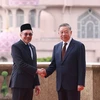 Tổng Bí thư Tô Lâm và Thủ tướng Malaysia Anwar Ibrahim chụp ảnh chung. (Ảnh: Thống Nhất/TTXVN)