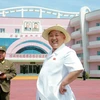 Nhà lãnh đạo Triều Tiên Kim Jong-un với chiếc mũ trắng. (Nguồn: Sputniknews)