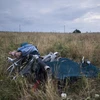 Ngày 19/7/2014, một thi thể vẫn đang ngồi trên ghế máy bay ở khu vực xảy ra vụ rơi MH17 gần làng Hrabove. (Nguồn: AP)