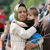 Người di cư tại khu vực biên giới Macedonia - Hy Lạp ngày 22/8. (Nguồn: AFP/TTXVN) 