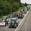 Nông dân Pháp phong tỏa đường cao tốc A81 ở Laval, miền Tây nước Pháp ngày 27/7. (Nguồn: AFP/TTXVN) 