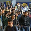 Người di cư tại nhà ga ở Munich ngày 12/9. (Nguồn: AFP/TTXVN) 
