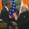 Thủ tướng Ấn Độ Narendra Modi (phải) và Tổng thống Mỹ Barack Obama tại cuộc họp báo chung sau cuộc gặp ngày 25/1. (Nguồn: AFP/TTXVN) 