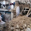 Cảnh đổ nát sau trận động đất ở Kohat, Pakistan ngày 26/10. (Nguồn: AFP/TTXVN) 