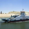 Tàu thuyền vận hành trên kênh đào Suez mới tại thành phố cảng Ismailiya, phía đông thủ đô Cairo. (Nguồn: AFP/TTXVN)
