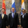 Ngoại trưởng Nga, Trung Quốc và Ấn Độ. (Nguồn: AFP/TTXVN)