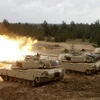 Xe tăng của quân đội Mỹ trong cuộc tập trận Saber Strike tại Latvia ngày 11/6. (Nguồn: EPA/TTXVN)