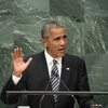 Tổng thống Mỹ Barack Obama phát biểu trước Đại hội đồng Liên Hợp quốc ở New York, Mỹ ngày 20/9. (Nguồn: AFP/TTXVN) 