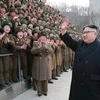 Nhà lãnh đạo Triều Tiên Kim Jong-un thăm một đơn vị quân đội ngày 1/3. (Nguồn: YONHAP/TTXVN) 