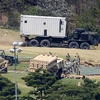 Các trang thiết bị cần thiết cho việc lắp đặt THAAD được vận chuyển tới Seongju, đông nam Hàn Quốc ngày 27/4. (Nguồn: Yonhap/TTXVN) 