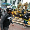 Cảnh sát Thái Lan tăng cường an ninh tại thủ đô Bangkok. (Nguồn: EPA/TTXVN) 