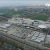 Toàn cảnh Trung tâm Thương mại Aeon Mall Long Biên từ góc nhìn trên cao. (Ảnh: Tùng Lâm/Vietnam+)