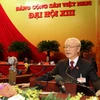Tổng Bí thư, Chủ tịch nước Nguyễn Phú Trọng đọc Báo cáo Chính trị tại Đại hội XIII của Đảng (Nguồn: TTXVN)