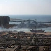 Cảnh đổ nát sau vụ nổ tại cảng Beirut, Liban, ngày 6/8/2020. (Ảnh: AFP/ TTXVN)