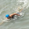 Jiya Rai, bé gái người Ấn Độ đã bơi một quãng đường dài 36 km trên biển Arab trong thời gian 8 giờ 40 phút. (Ảnh: tribuneindia.com)