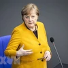 Thủ tướng Đức Angela Merkel phát biểu tại phiên họp Quốc hội ở Berlin. (Ảnh: THX/TTXVN) 