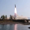Một vụ phóng tên lửa của Triều Tiên. (Ảnh: Yonhap/TTXVN) 