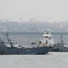 Các tàu đổ bộ của Hải quân Nga. (Ảnh: Reuters) 