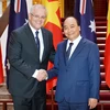 Chủ tịch nước Nguyễn Xuân Phúc và Thủ tướng Australia Scott Morrison.(Ảnh: VGP/Quang Hiếu)