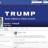 Biểu tượng Facebook và trang cá nhân của ông Donald Trump trên màn hình điện thoại di động. (Ảnh: ABC News)