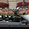 Bộ trưởng Quốc phòng Nga Sergei Shoigu tại lễ duyệt binh kỷ niệm 76 năm Ngày chiến thắng Phát xít ở Moskva, ngày 9/5/2021. (Ảnh: AFP/TTXVN)