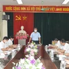 Trong ảnh: Đồng chí Nguyễn Mạnh Quyền, Phó Chủ tịch UBND thành phố Hà Nội phát biểu tại buổi kiểm tra. Ảnh: Phương Anh-TTXVN 