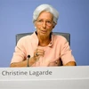 Chủ tịch ECB Christine Lagarde phát biểu tại một cuộc họp báo ở Frankfurt, Đức. (Ảnh: THX/TTXVN) 