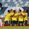 Tuy bị đánh giá thấp hơn, nhưng Venezuela đã gây không ít khó khăn cho các cầu thủ của Ecuador. Phải chờ đến phút thứ 32 của trận đấu, đội bóng áo vàng mới có được bàn mở tỉ số.(Nguồn:GettyImages)