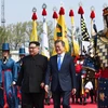 Chủ tịch Triều Tiên Kim Jong-un và Tổng thống Hàn Quốc Moon Jae-in gặp thượng đỉnh. (Ảnh: New York Times)