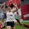 VĐV Kate French của Anh thi đấu ở nội dung 5 môn phối hợp hiện đại nữ tại Olympic Tokyo 2020 ngày 682021. (Ảnh AFPTTXVN)