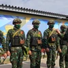 Đội tuyển Việt Nam trước giờ thi đấu Bắn súng AK. (Ảnh: Tấn Đạt/TTXVN)