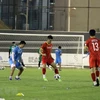 Các cầu thủ Đội tuyển Việt Nam trong buổi tập thứ 3 tại Riyadh (Saudi Arabia). (Ảnh: Nhật Đoàn/TTXVN)
