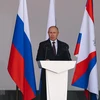Tổng thống Nga Vladimir Putin phát biểu tại Moskva. (Ảnh: THX/TTXVN)