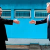 Tổng thống Moon Jae-in và nhà lãnh đạo Triều Tiên Kim Jong-un.(Nguồn: The Leader)
