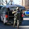 Cảnh sát được triển khai tại hiện trường vụ tấn công ở Đại học Heidelberg, Đức ngày 24/1/2022. (Ảnh: AP/TTXVN)