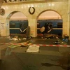 Hiện trường vụ đánh bom nhà ga tàu điện ngầm Moskva vào tháng 3/2010 được cảnh sát Nga phong tỏa. (Ảnh: TASS.)