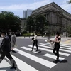 Quang cảnh bên ngoài trụ sở Ngân hàng trung ương Nhật Bản (BOJ) tại Tokyo, Nhật Bản. (Ảnh: AFP/TTXVN) 