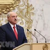 Tổng thống Belarus Alexander Lukashenko phát biểu tại một sự kiện ở Minsk. (Ảnh: AFP/TTXVN) 