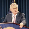 Chủ tịch Ngân hàng Dự trữ liên bang Mỹ (Fed) Jerome Powell phát biểu trong cuộc họp báo tại Washington D.C. (Ảnh: Kyodo/TTXVN) 