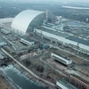 Ảnh chụp từ trên cao nhà máy điện hạt nhân Chernobyl ở Pripyat, Ukraine, hôm 7/3. (Ảnh: Bộ Quốc phòng Nga.)