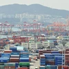 Cảng hàng hóa ở Busan, Hàn Quốc. (Ảnh: AFP/TTXVN) 
