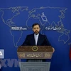 Người phát ngôn Bộ Ngoại giao Iran Saeed Khatibzadeh phát biểu trong một cuộc họp báo ở Tehran. (Ảnh: IRNA/TTXVN) 