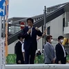 Cựu Thủ tướng Nhật Bản Abe Shinzo phát biểu tại Nara ngày 8/7
